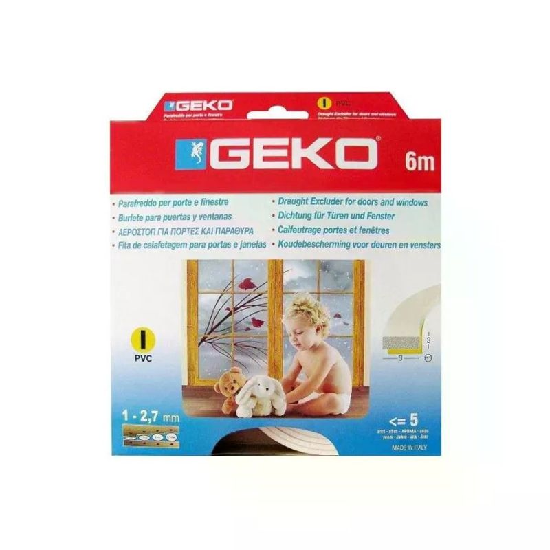 GEKO GEKO1200-7 Guarnizione Paraspifferi Autoadesiva Bianca, 6 m