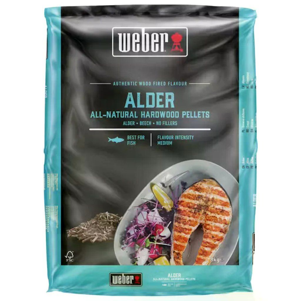 Weber Pellet di Legno di Ontano per Barbecue, FSC, 8 kg