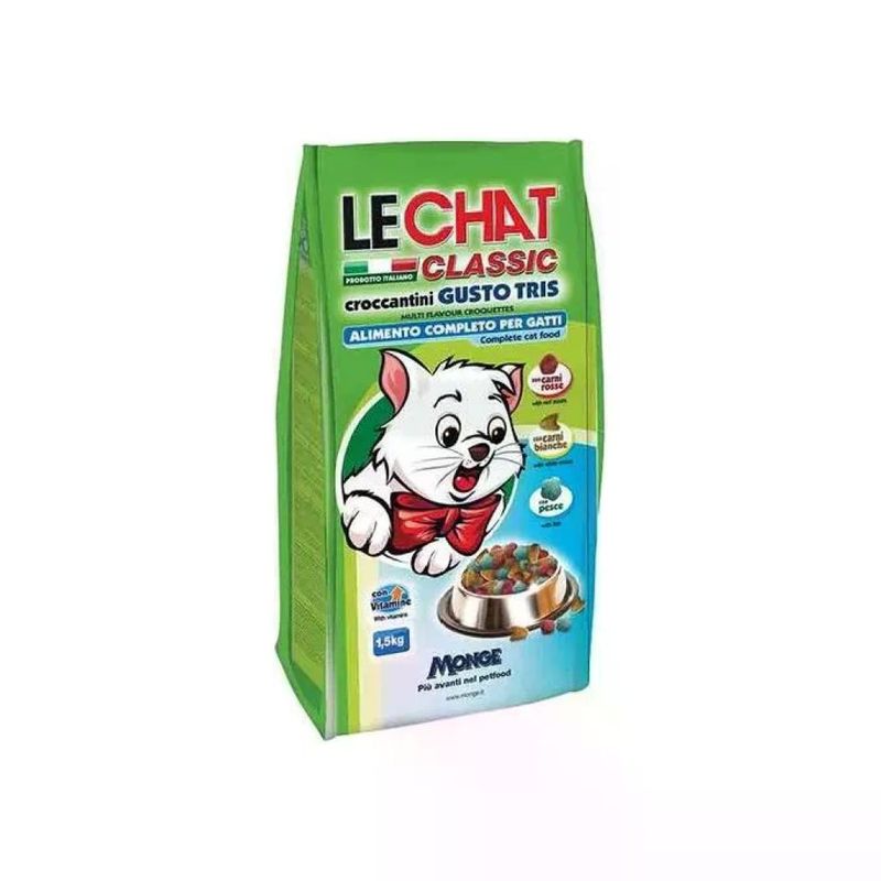 Monge LeChat Classic Croccantini Gusto Tris per Gatti 1,5 kg