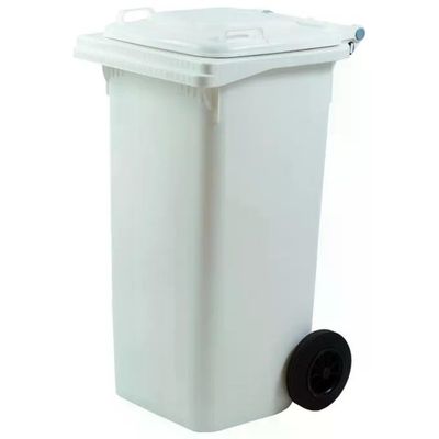 VIGOR-BLINKY Bidone per Raccolta Differenziata 120 L con Ruote Bianco