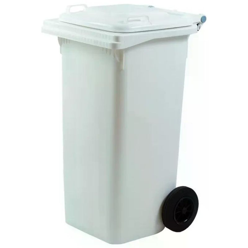 VIGOR-BLINKY Bidone per Raccolta Differenziata 120 L con Ruote Bianco