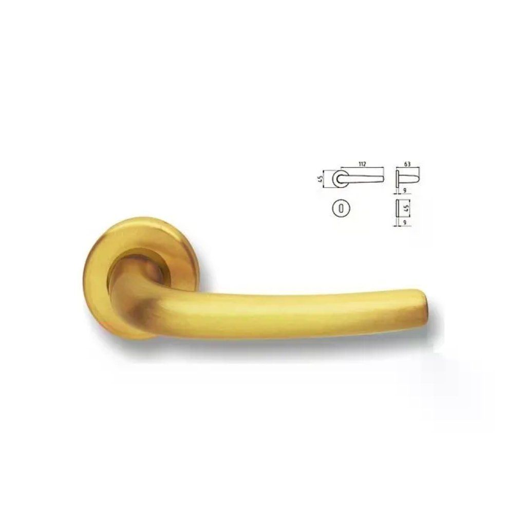 Ghidini Milena Coppia Maniglie per Porta in Ottone Satinato, Foro Patent