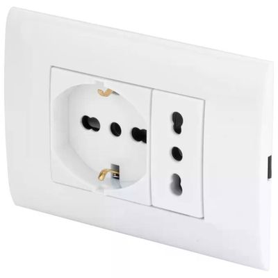 Poly Pool PP6094X – Presa bivalente 2 moduli bianca