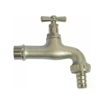 RASTELLI Rubinetto da giardino Rastelli in ottone nichelato con attacco 1/2" e portagomma 3/4"
