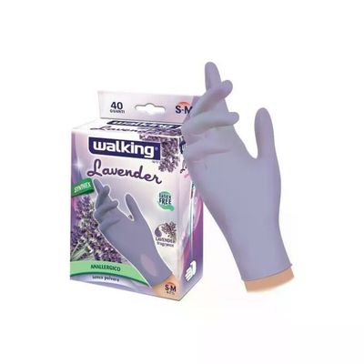 BRENTA Walking Guanti Monouso in Vinile Lavender S-M, 40 Pezzi
