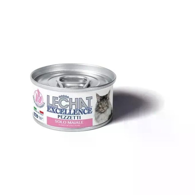 Monge LeChat Excellence Cibo Umido per Gatti Adulti al Maiale – 24 Lattine da 80 g