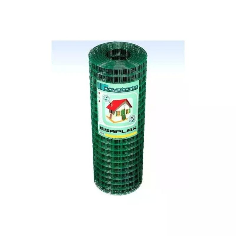 Cavatorta Esaplax – Rete elettrosaldata verde, maglia 12×12 mm, H 50 cm × 25 m