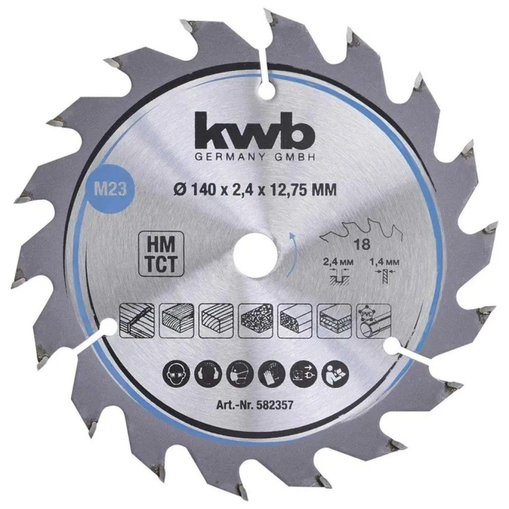 KWB Lama circolare TCT 140 mm, 18 denti