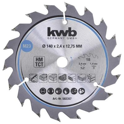 KWB Lama circolare TCT 140 mm, 18 denti KWB Lama circolare TCT 140 mm, 18 denti