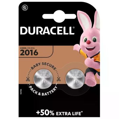 Duracell CR2016 Batterie a Bottone al Litio, 2 Pezzi
