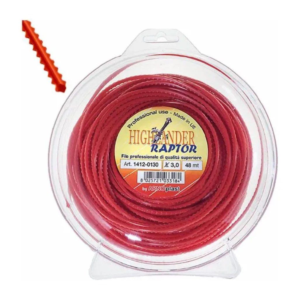 Arnoplast Raptor Highlander Filo Seghettato per Decespugliatore 3 mm, 48 m