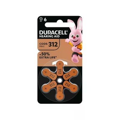 Duracell Hearing Aid 312 PR41 – Batterie per Apparecchi Acustici, 6 Pezzi Duracell Hearing Aid 312 PR41 – Batterie per Apparecchi Acustici, 6 Pezzi