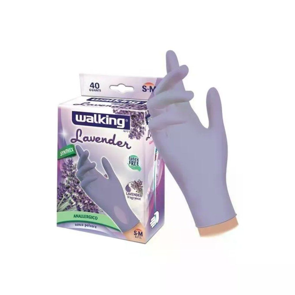 Brenta Walking Guanti Monouso alla Lavanda S-M, 40 Pezzi