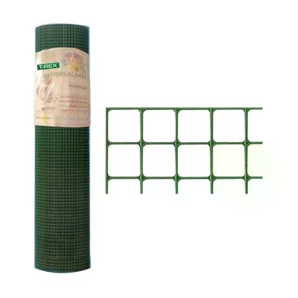 T-REX Rete elettrosaldata zincata e plasticata 13x13 mm, 80 cm x 10 m T-REX Rete elettrosaldata zincata e plasticata 13x13 mm, 80 cm x 10 m