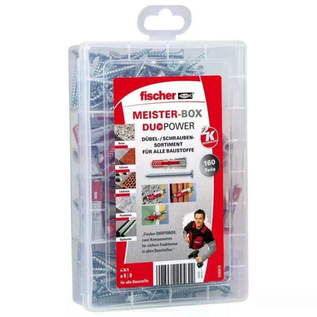 Fischer MeisterBox DuoPower – Set 160 tasselli e viti Fischer MeisterBox DuoPower – Set 160 tasselli e viti