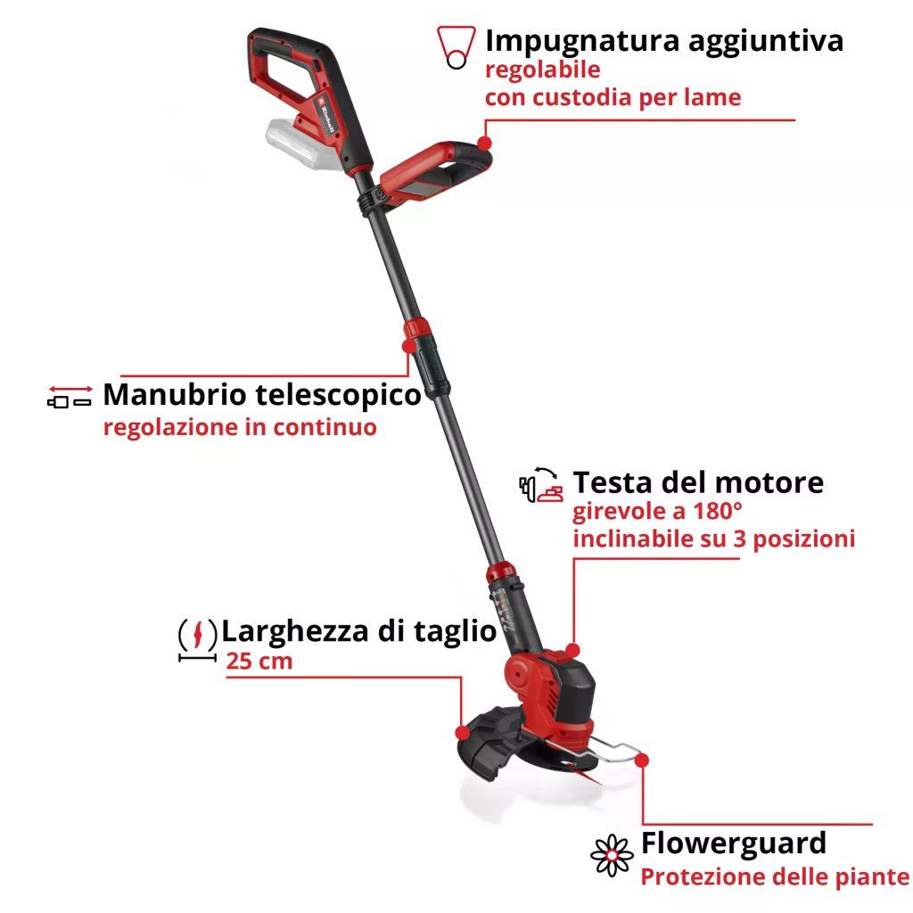 Einhell GE-CT 18/25 Li-Solo Tagliabordi a Batteria 18V