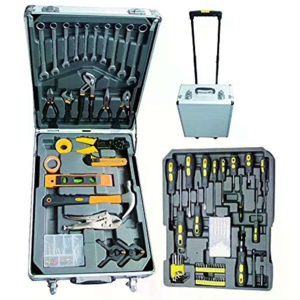 VIGOR-BLINKY Vigor VAU-V142 Valigia Trolley Porta Utensili, 142 Pezzi