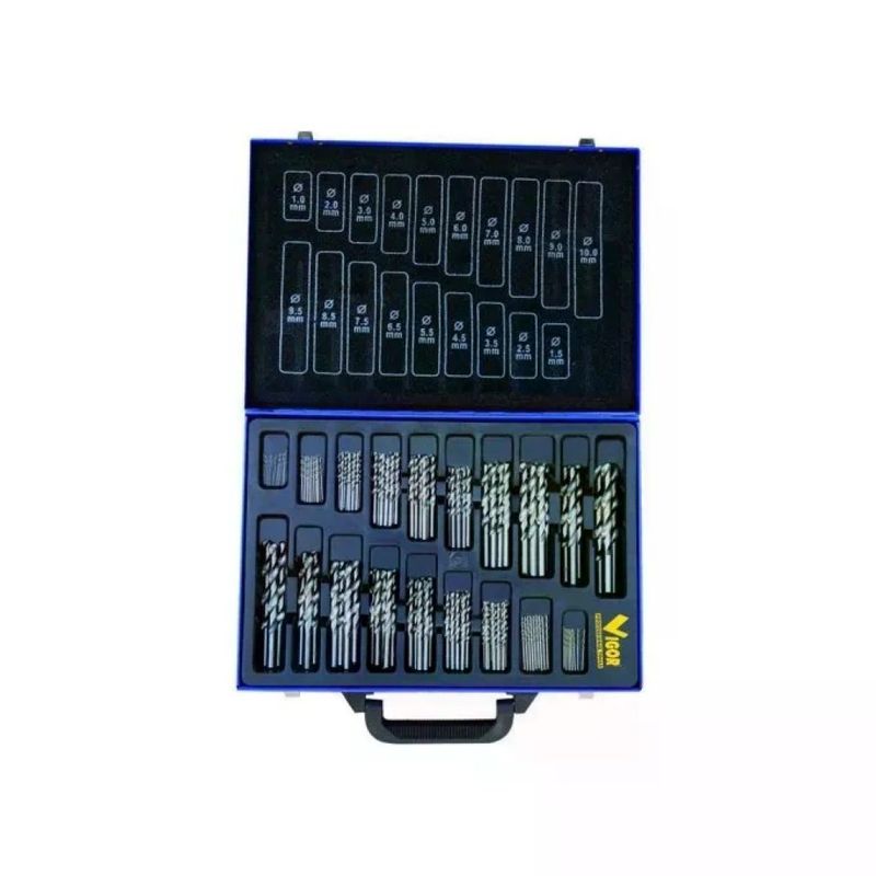 VIGOR-BLINKY Vigor DUAL-XSHORT Set 150 Punte HSS 1–10 mm, Lunghezza 150 mm VIGOR-BLINKY Vigor DUAL-XSHORT Set 150 Punte HSS 1–10 mm, Lunghezza 150 mm