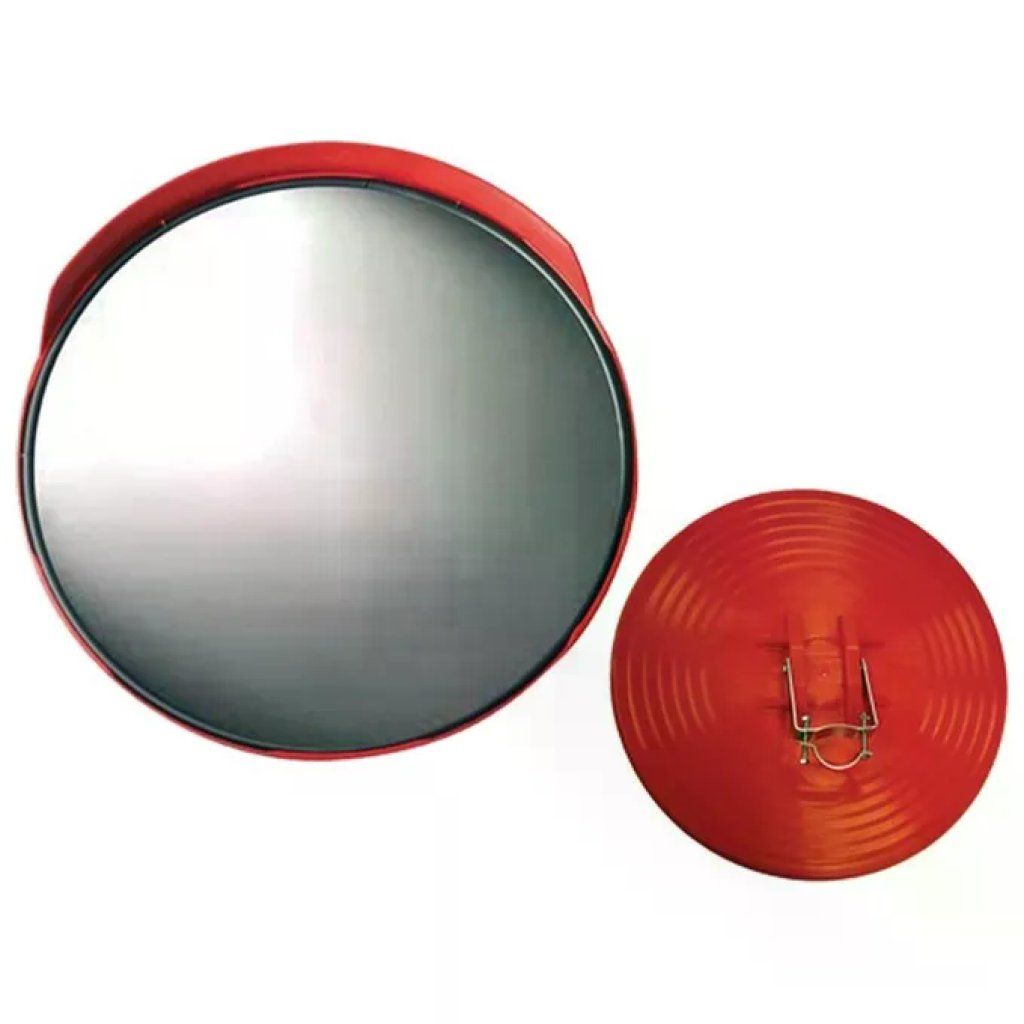 Brixo Specchio Stradale Convesso con Visiera Rossa, 60 cm Brixo Specchio Stradale Convesso con Visiera Rossa, 60 cm