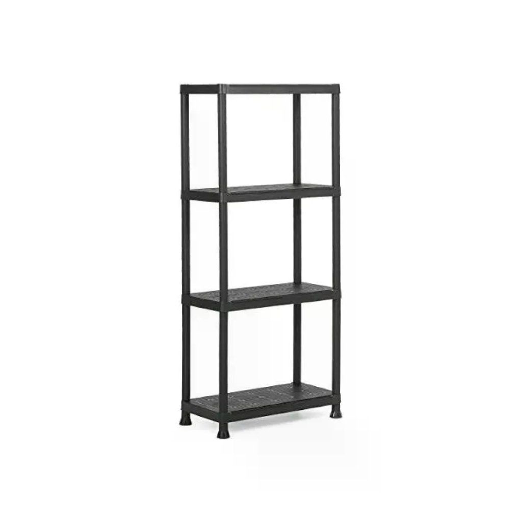 Keter Plus Scaffale in Resina Nero, 4 Ripiani