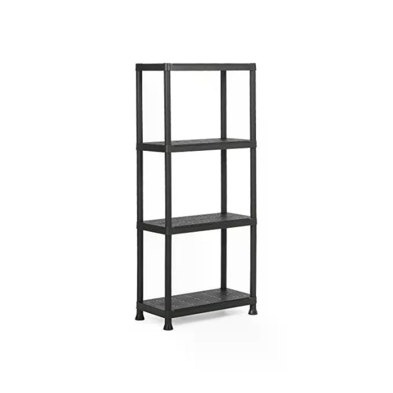 Keter Plus Scaffale in Resina Nero, 4 Ripiani