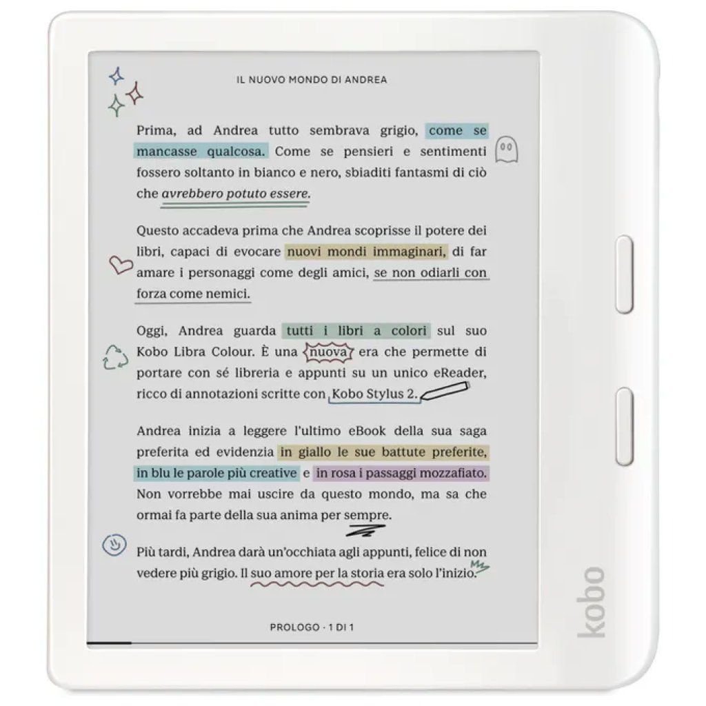 Rakuten Kobo Libra Colour eReader 7" 32 GB Bianco
