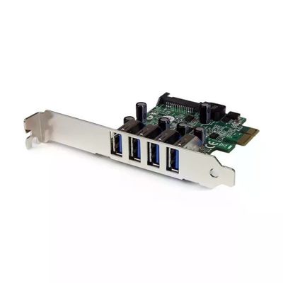 STARTECH.COM StarTech PEXUSB3S4V Scheda Controller PCIe USB 3.0 4 Porte SuperSpeed 5Gbps UASP Alimentazione SATA