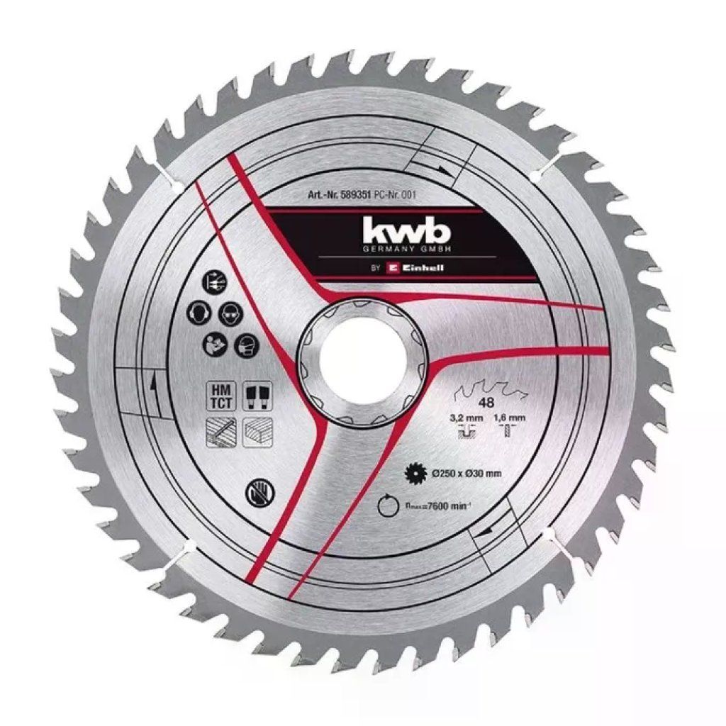 KWB Einhell KWB Lama Circolare per Legno 250 mm, 48 Denti