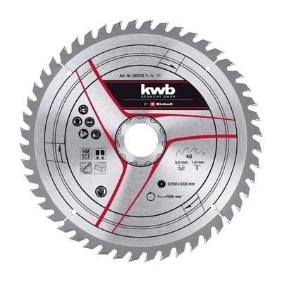 KWB 49589351 Lama Circolare per Legno 250 mm, 48 Denti