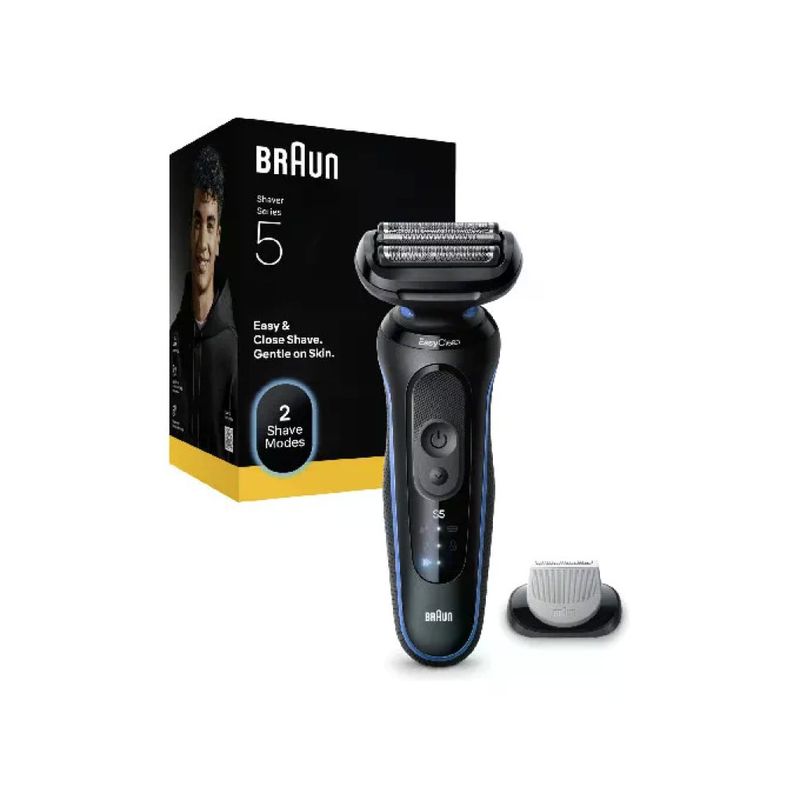 Braun 52-B1000S Series 5 Rasoio elettrico a lamina Wet and Dry 3 testine autonomia 50 min colore Nero Braun 52-B1000S Series 5 Rasoio elettrico a lamina Wet and Dry 3 testine autonomia 50 min colore Nero