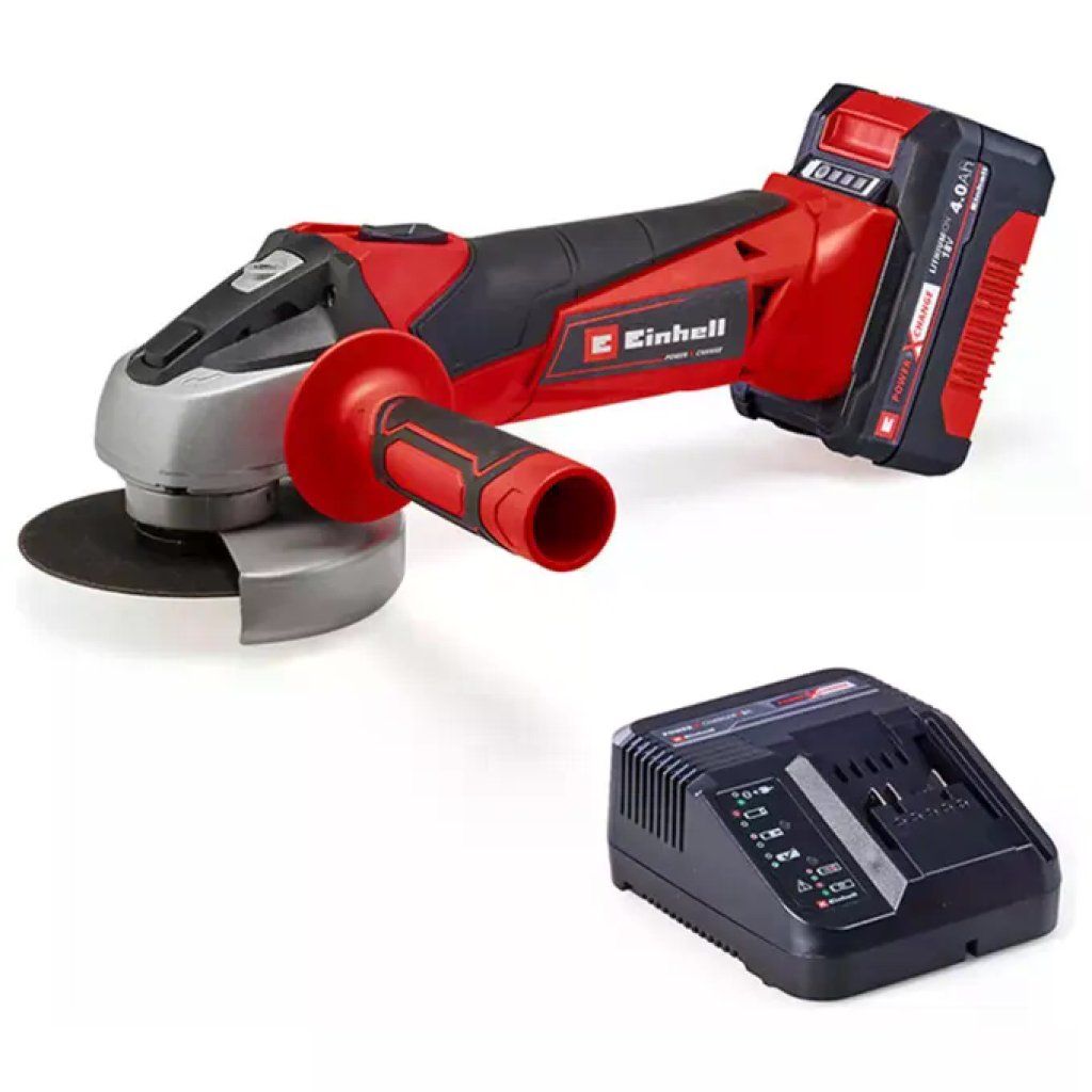 Einhell TC-AG 18/115 Li Smerigliatrice Angolare a Batteria 18 V con Batteria 4,0 Ah e Caricabatteria