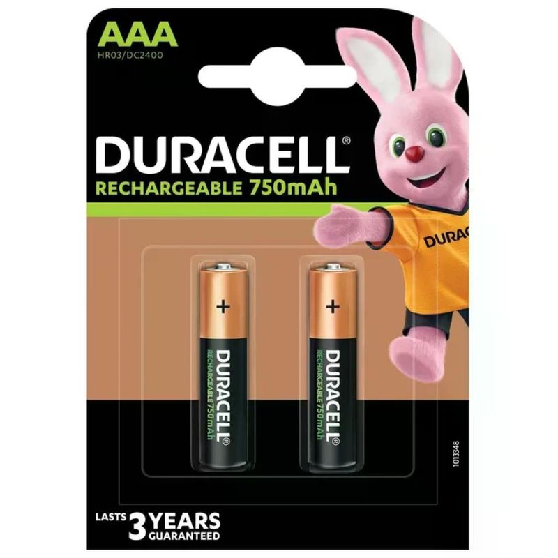 Duracell Batterie Ricaricabili AAA NiMH 750 mAh – 2 Pezzi