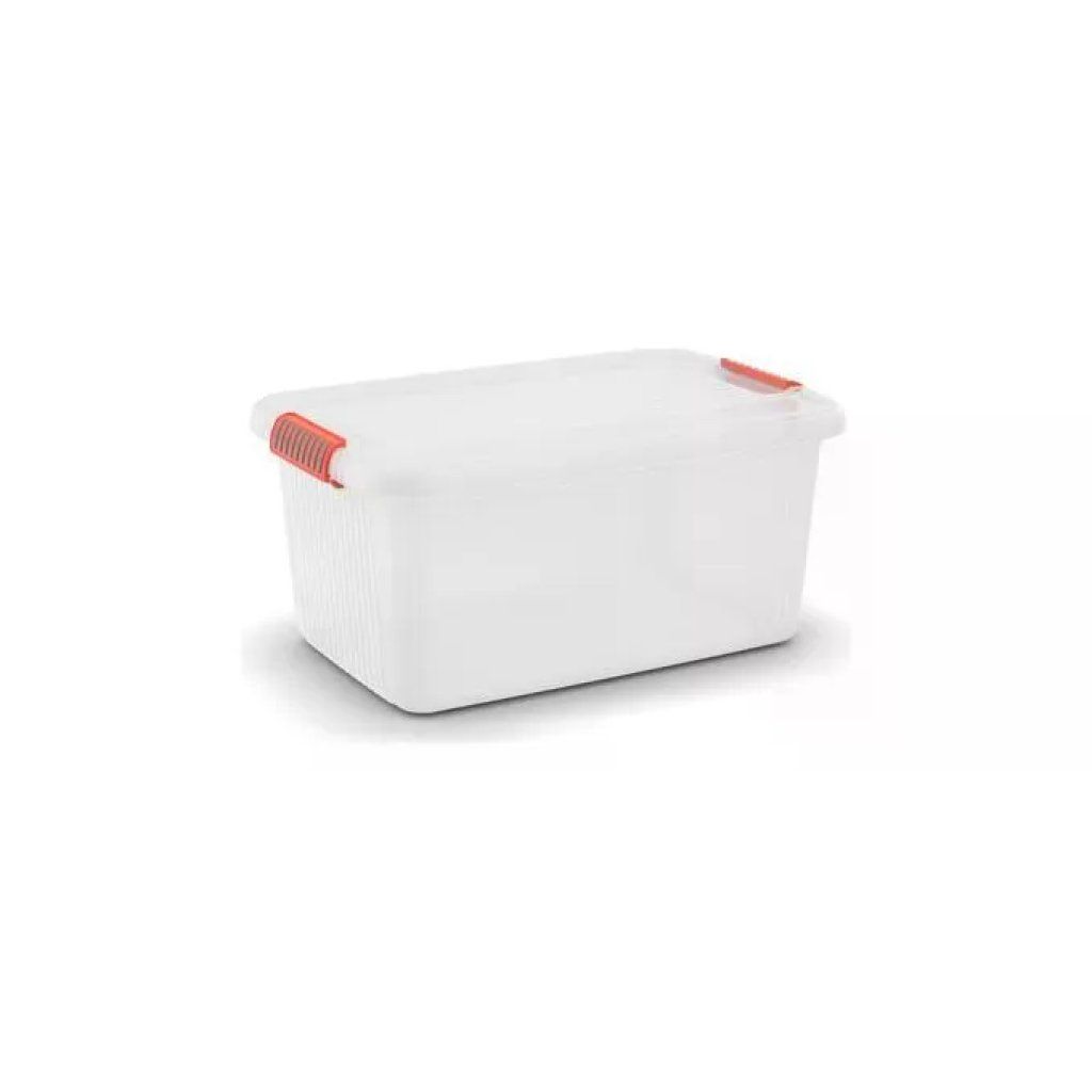 KIS K Latch Box – Contenitore portaoggetti rettangolare, trasparente e arancione