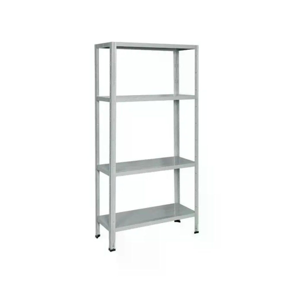 Bizzotto MINIEURO E550G Scaffale in Metallo a 4 Ripiani Grigio 75×30×150 cm