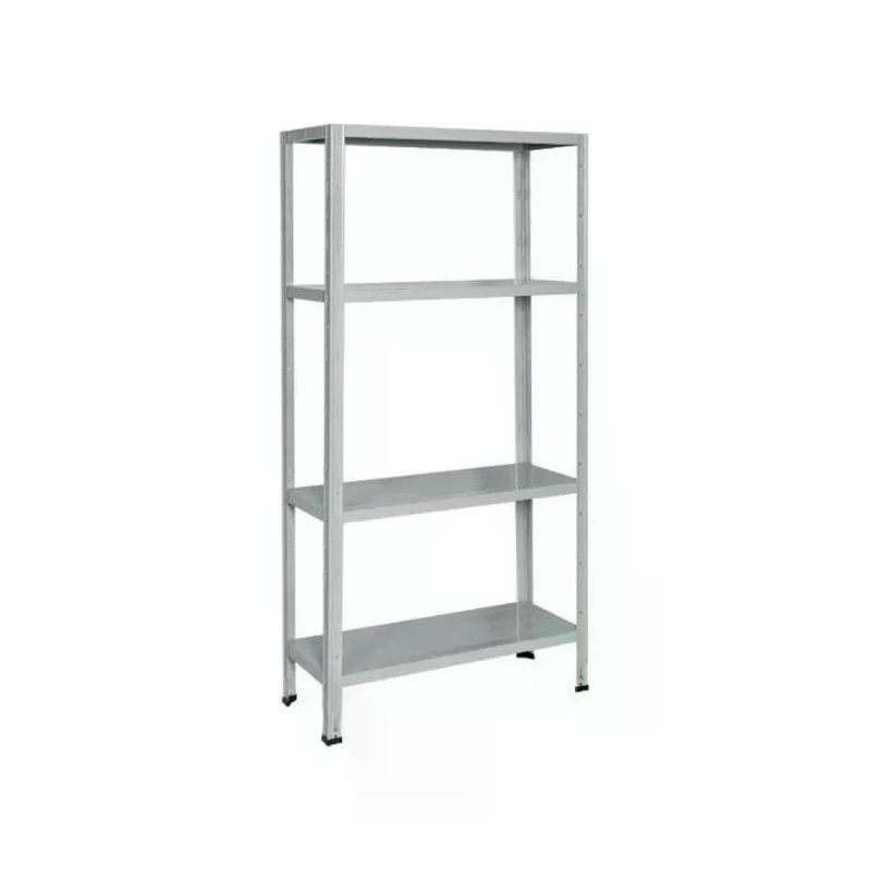 Bizzotto MINIEURO E550G Scaffale in Metallo a 4 Ripiani Grigio 75×30×150 cm