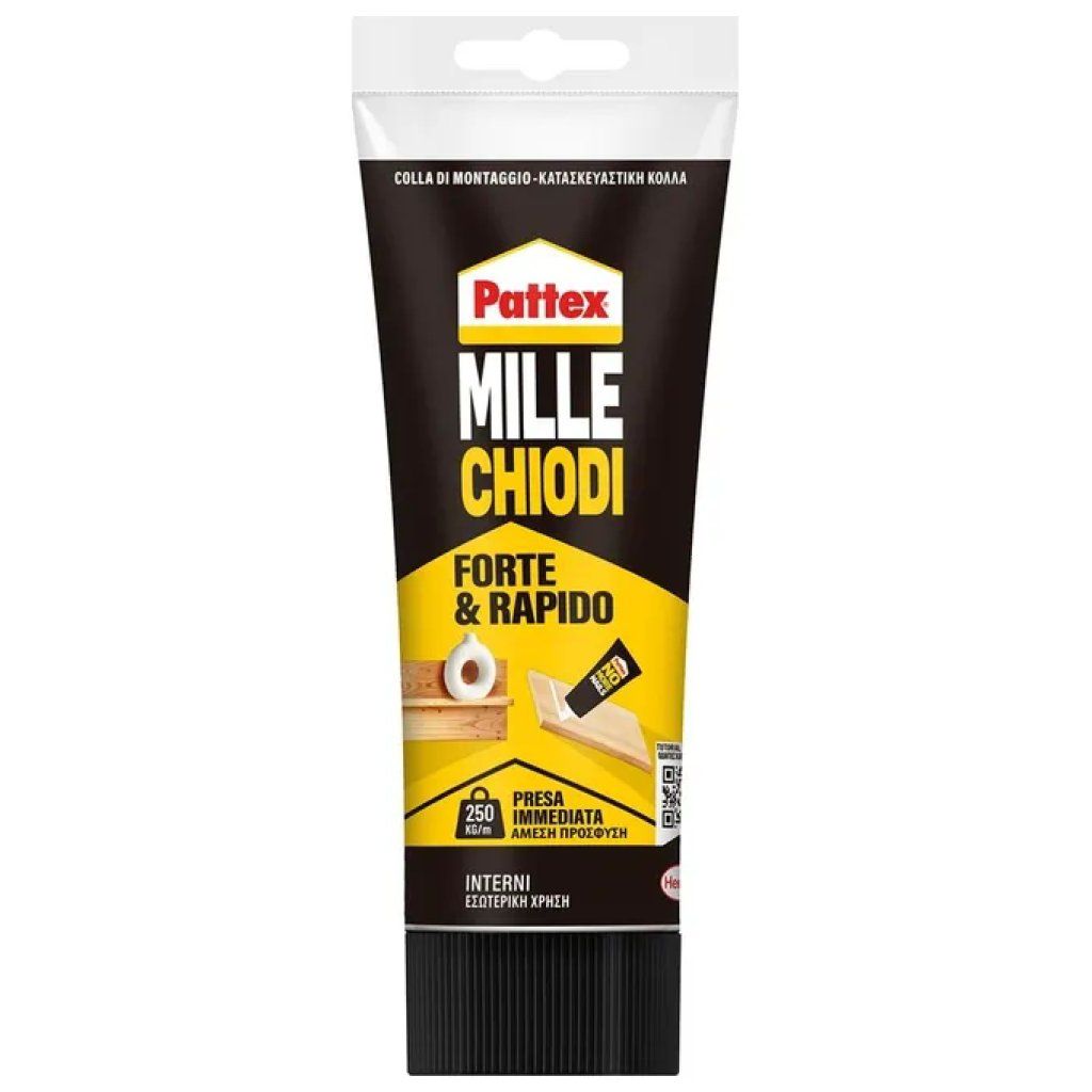 Pattex MilleChiodi Forte & Rapido Colla di Montaggio Trasparente 250 g Pattex MilleChiodi Forte & Rapido Colla di Montaggio Trasparente 250 g