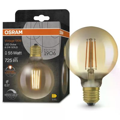 OSRAM Vintage 1906 Classic Globe LED E27 6,5 W Dimmerabile