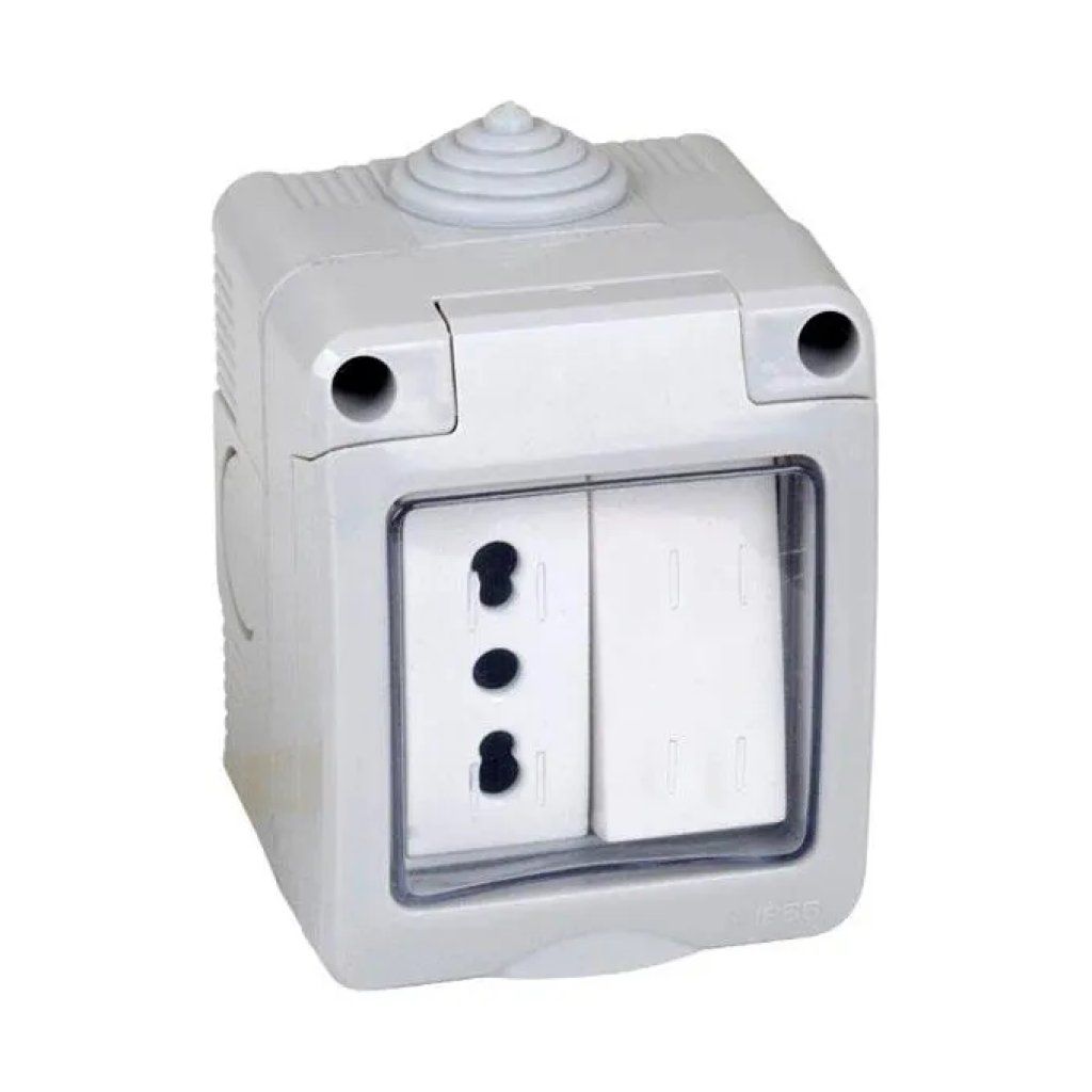 FAEGAE FAEG Presa Bivalente 10/16A con Deviatore da Esterno IP55 FAEGAE FAEG Presa Bivalente 10/16A con Deviatore da Esterno IP55