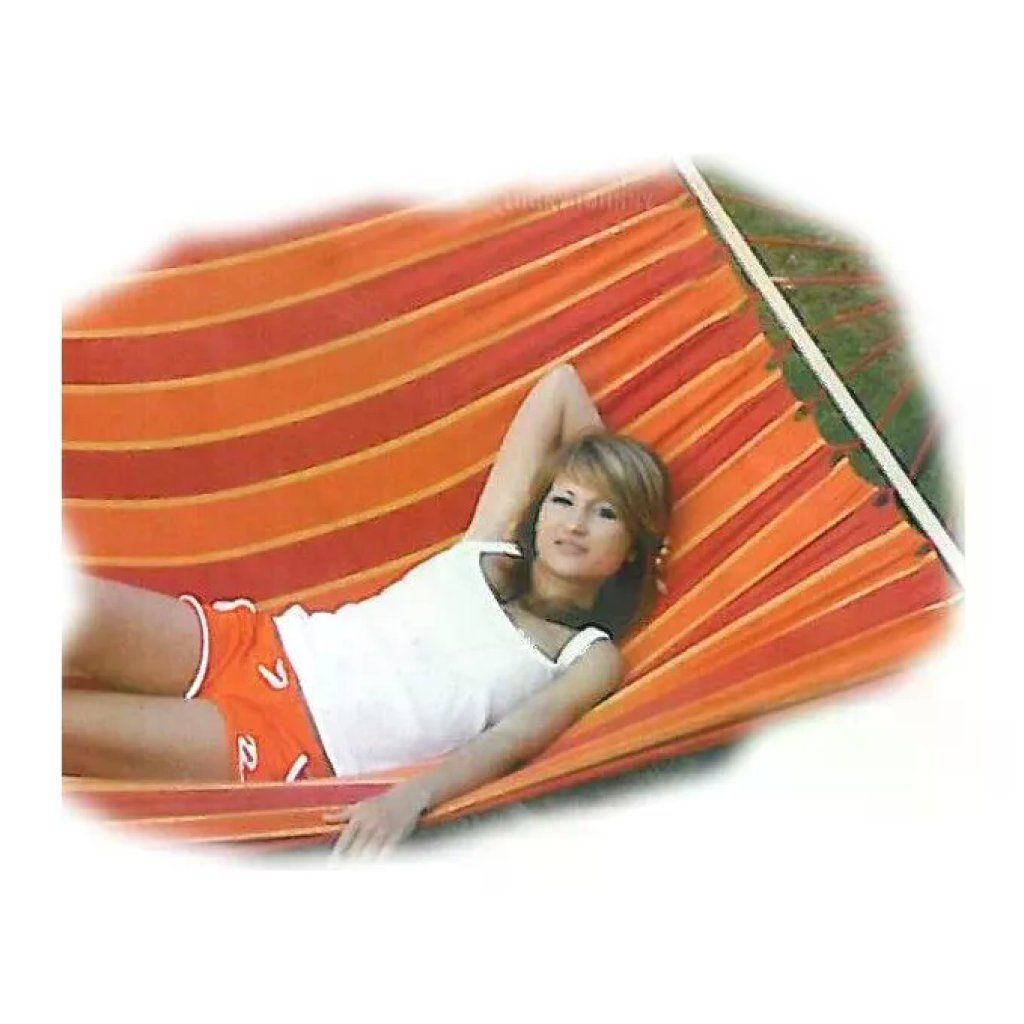 VETTE Bahamas 08664 – Amaca in Cotone 150 × 200 cm, Arancio-Rosso