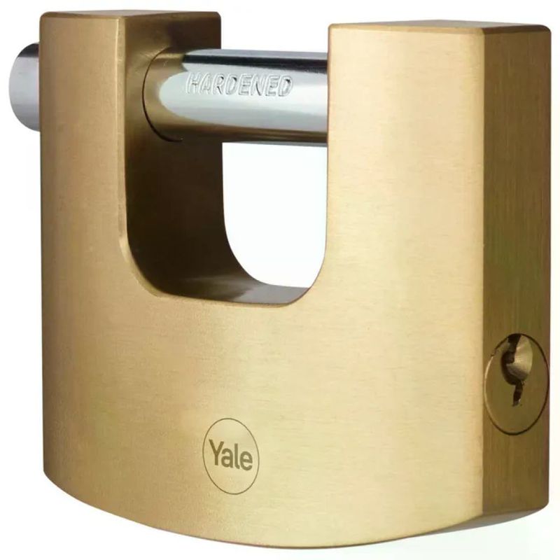 Yale Lucchetto Antiscasso Rettangolare in Ottone, 90 mm