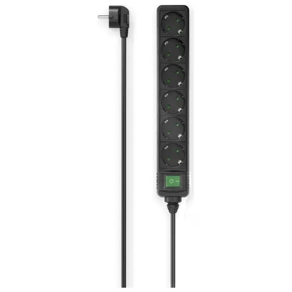Hama Ciabatta Elettrica Filtrata a 6 Prese con Interruttore, Nera
