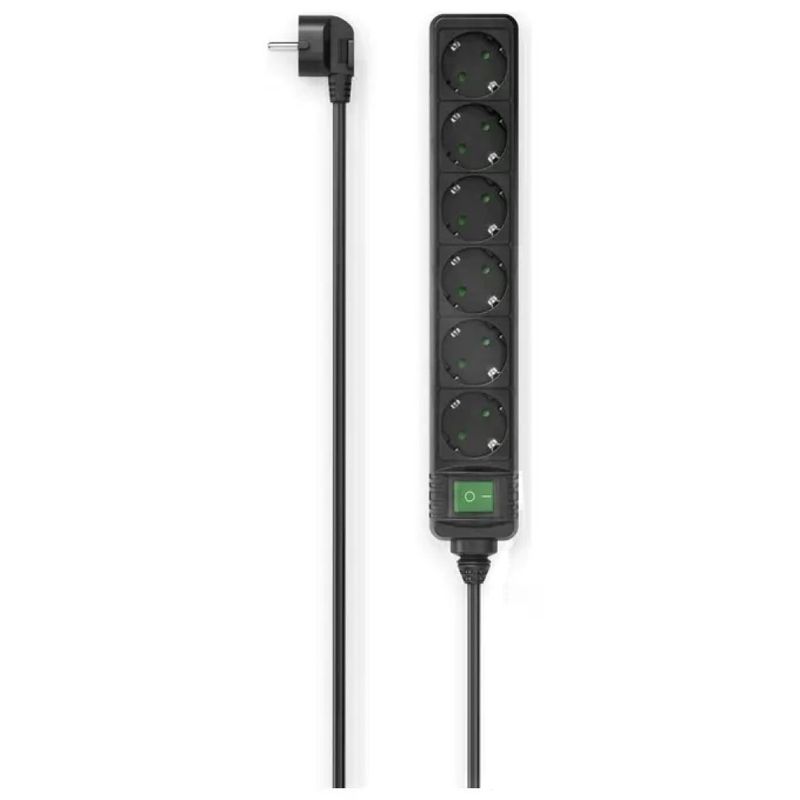 Hama Ciabatta Elettrica Filtrata a 6 Prese con Interruttore, Nera