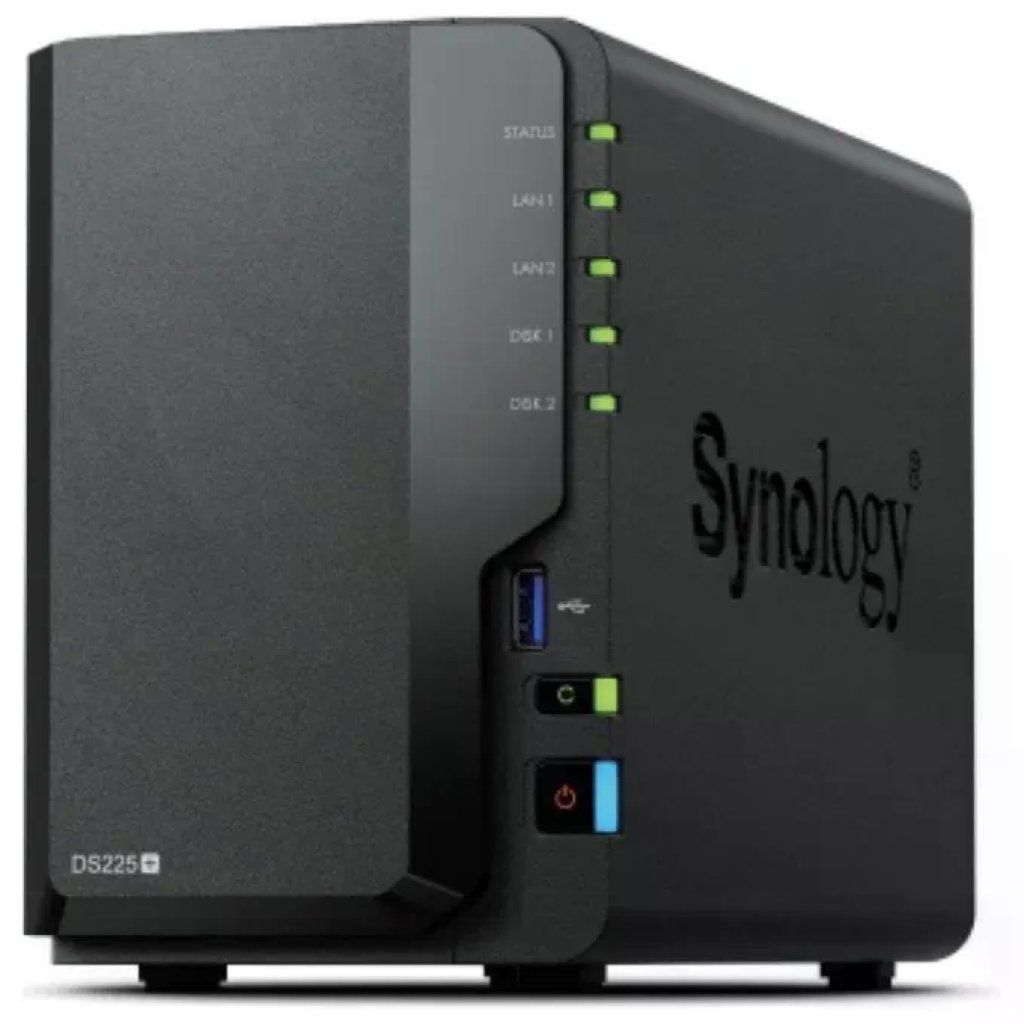Synology DS225+ NAS Desktop a 2 Bay, Intel Celeron J4125, 2 GB DDR4, LAN 1GbE e 2.5GbE