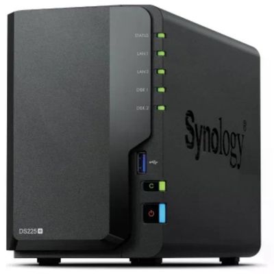Synology DS225+ NAS Desktop a 2 Bay, Intel Celeron J4125, 2 GB DDR4, LAN 1GbE e 2.5GbE Synology DS225+ NAS Desktop a 2 Bay, Intel Celeron J4125, 2 GB DDR4, LAN 1GbE e 2.5GbE