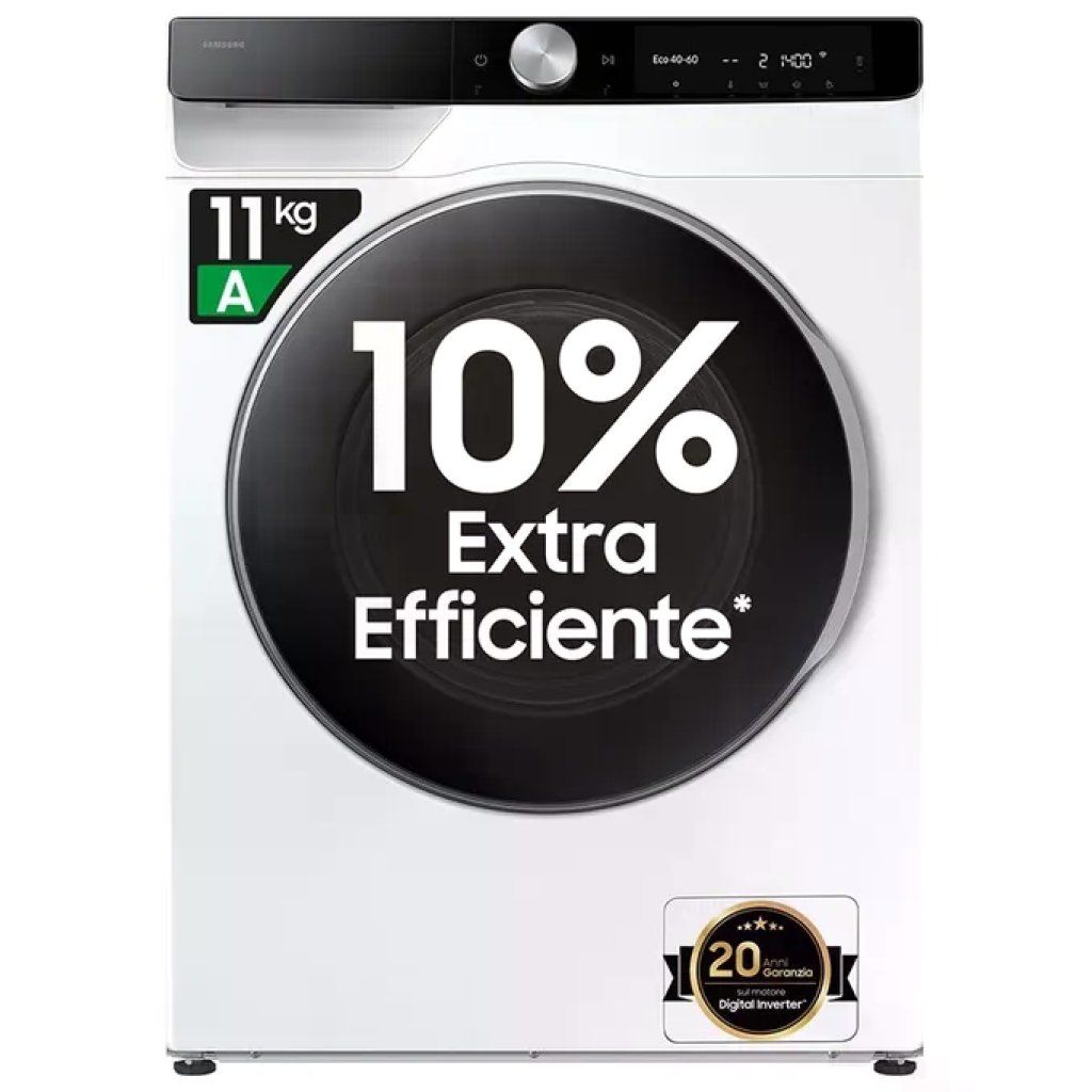 Samsung WW11DG6B25LKU3 Lavatrice 11 kg Classe A con AI Ecobubble, vapore e Wi-Fi Samsung WW11DG6B25LKU3 Lavatrice 11 kg Classe A con AI Ecobubble, vapore e Wi-Fi