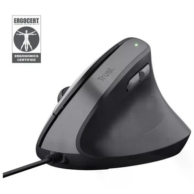 Trust 25144 Bayo II Mouse Ergonomico Verticale USB Tipo A Ottico 2400 DPI 6 Tasti Cavo 1.5 m colore Nero