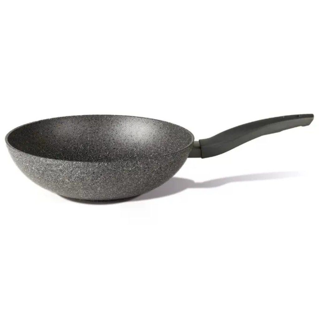 TVS Mineralia Wok 28 cm con Manico Lungo, Grigio TVS Mineralia Wok 28 cm con Manico Lungo, Grigio
