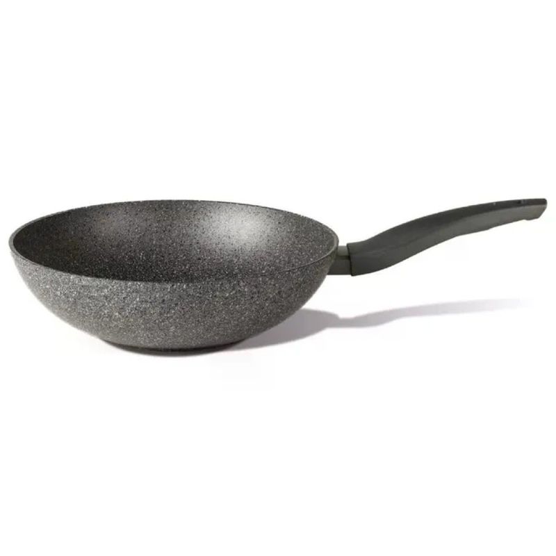 TVS Mineralia Wok 28 cm con Manico Lungo, Grigio