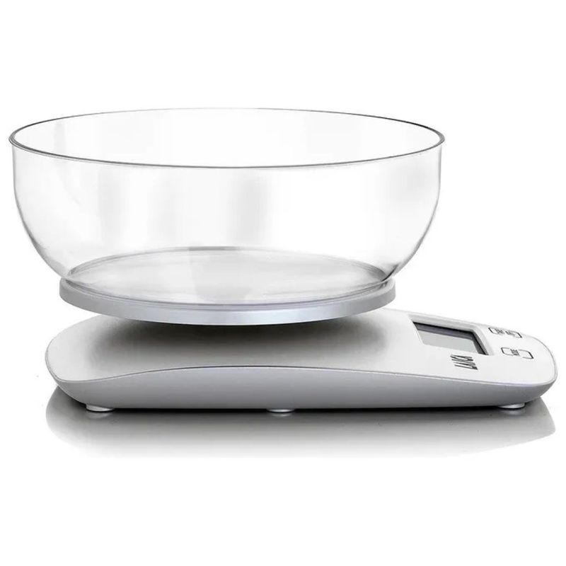 Laica KS1060 Bilancia Elettronica da Cucina con Ciotola, 5 kg, Bianca
