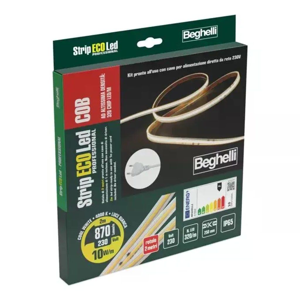 Beghelli EcoLED 57684 Striscia LED COB 2 m 10 W/m 4000 K IP65